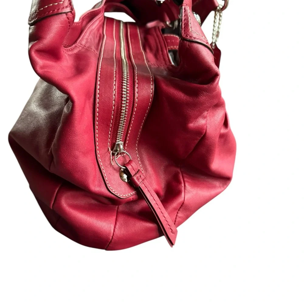 Y2K‎ Coach F15075 Medium Red Leather Hobo Shoulder Bag